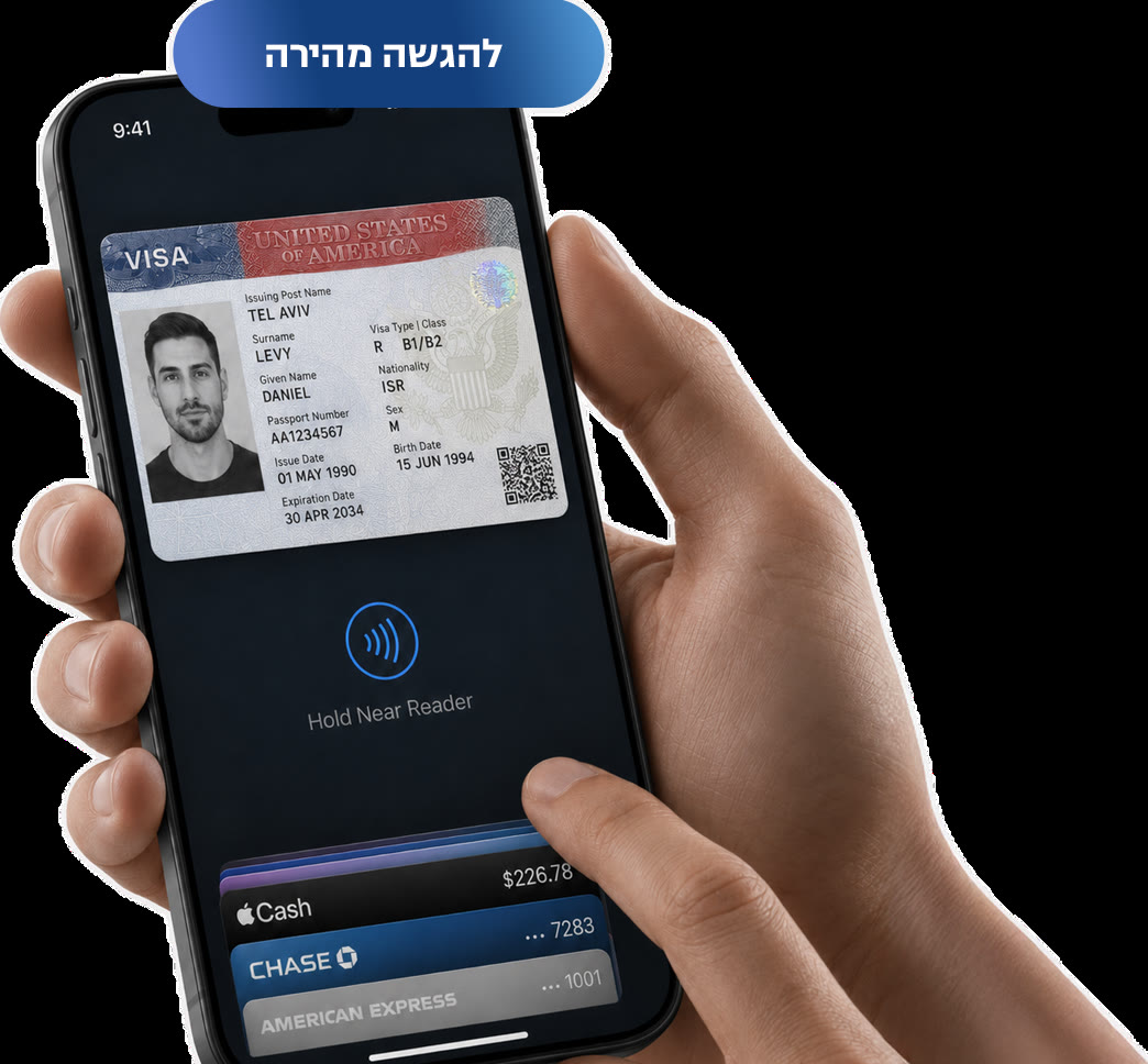 מדבקת ויזת תיירות ועסקים בדרכון — B1/B2 אחרי DS-160 וראיון
